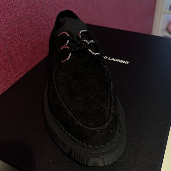 NWT Saint Laurent Teddy Suede Platform Derby EU35.5 - Picture 10 of 12